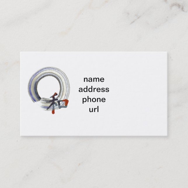 Enso harmoni med Kanjisnittet från Orgami papper Visitkort (Framsida)