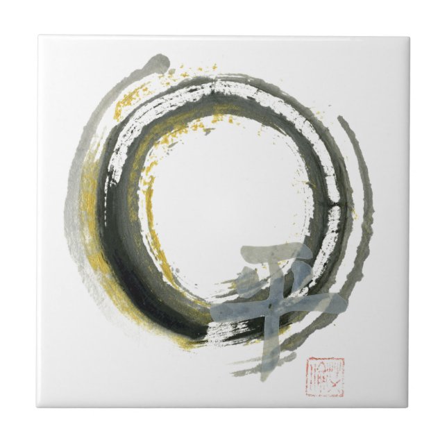 Enso med PAX, Sumi-e Kakelplatta (Framsidan)