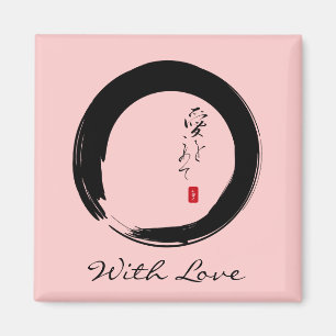 Enso med "With Kärlek"-kanji-text Magnet