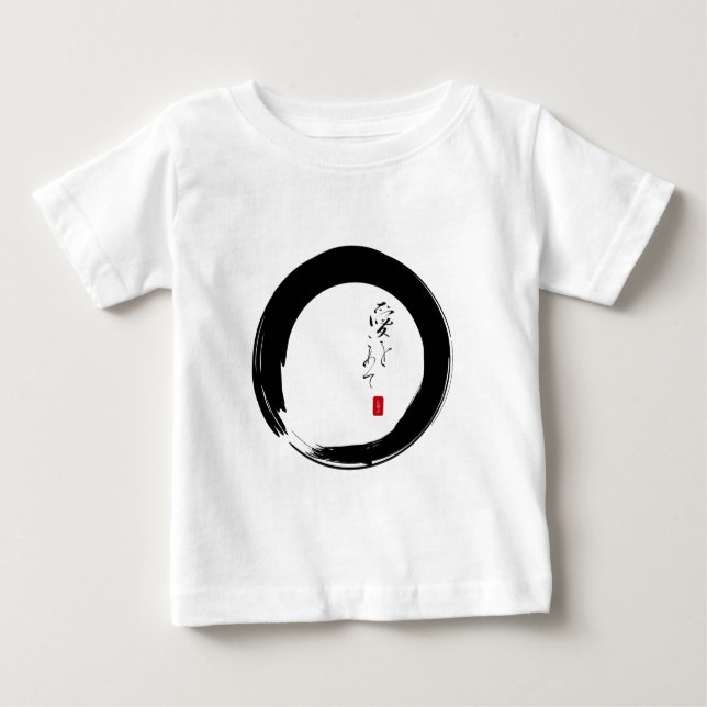 Enso med "With Kärlek"-kanji-text T Shirt (Framsida)