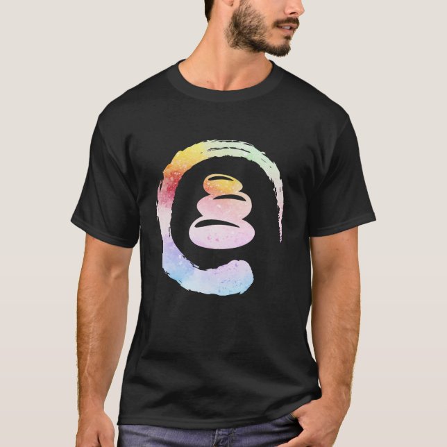 Enso Vatten Circle Zen Stones Buddhist Zen Circle T Shirt (Framsida)