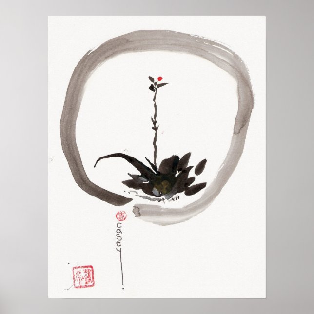 Enso Willow Bud Art-utskrift Poster (Framsidan)