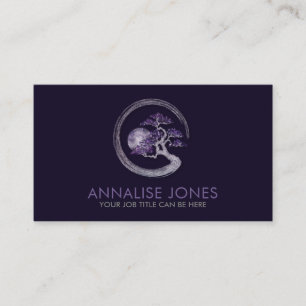 Enso Zen Circle Amethyst Bonsai Träd Visitkort