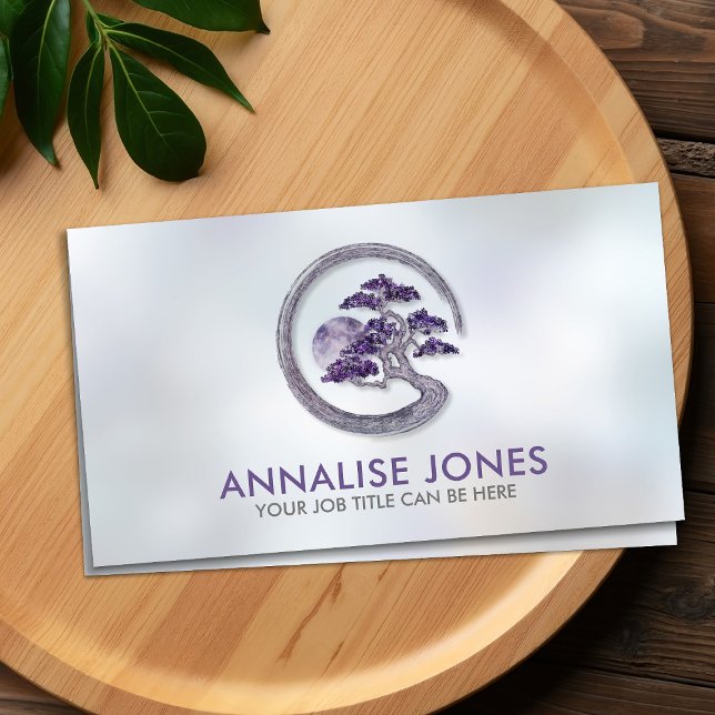 Enso Zen Circle Amethyst Bonsai Träd Visitkort (Skapare uppladdad)