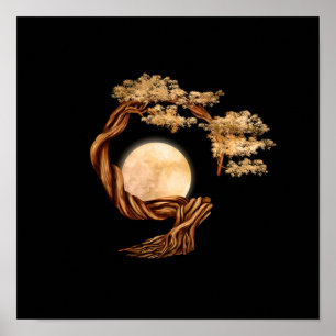 Enso Zen Circle Bonsai Träd Poster
