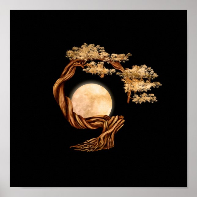 Enso Zen Circle Bonsai Träd Poster (Framsidan)