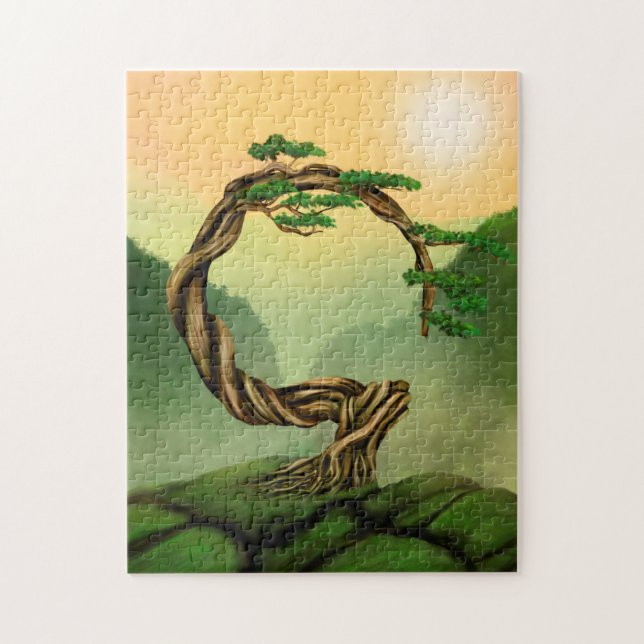 Enso Zen Circle Bonsai Träd Pussel (Vertikal)