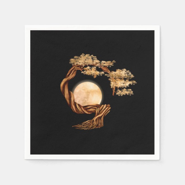 Enso Zen Circle Bonsai Tree Pappersservett (Framsidan)