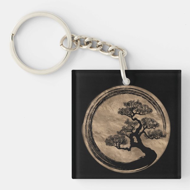 Enso Zen Circle och Bonsai Träd Guld (Framsidan)