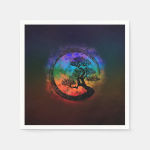 Enso Zen Circle och Bonsai Träd Nebula Pappersservett