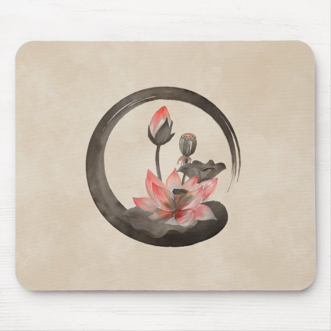 Enso Zen Circle och Lotus Musmatta (Framsidan)
