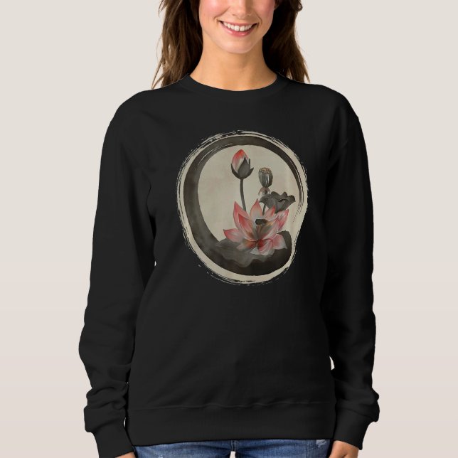 Enso Zen Circle och Lotus T Shirt (Framsida)