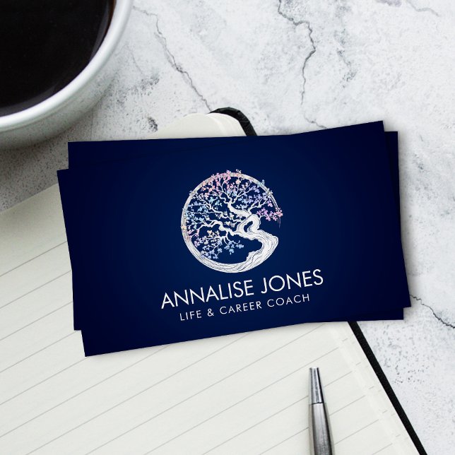 Enso Zen Circle Sakura Träd - pastel Blommar Visitkort (Skapare uppladdad)