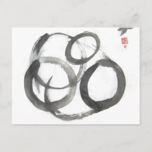 Enso Zen Circles Art-vykort Vykort