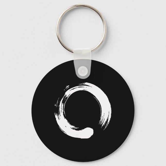 Enso, Zen, Cirkel, Buddha Meditation Japan Kalligr Nyckelring (Framsida)
