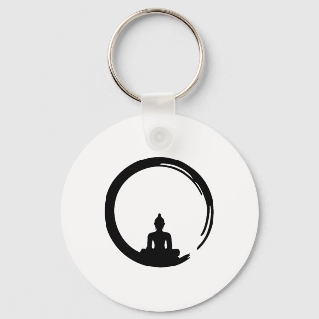 Enso, Zen, Cirkel, Buddha Meditation Japan Kalligr Nyckelring (Framsida)