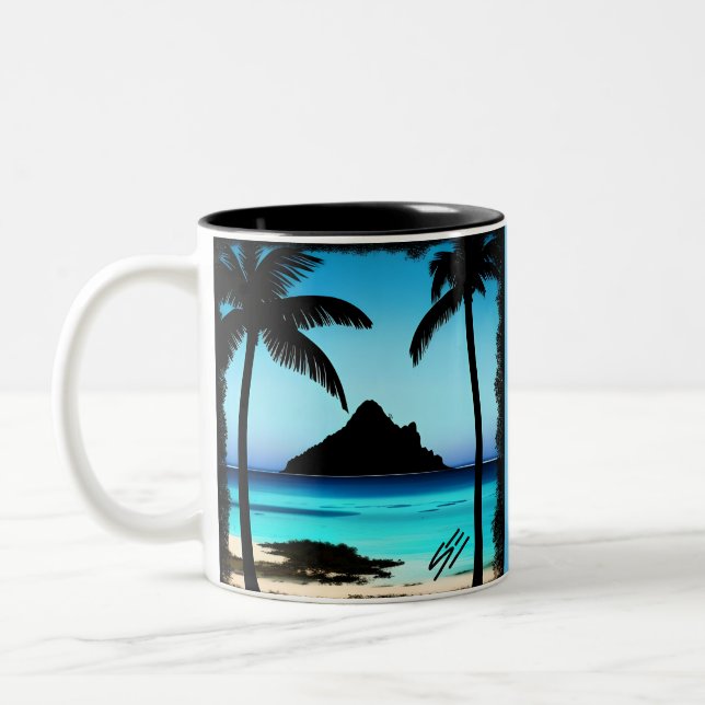 Enspired Pappa Lugn Beach Två-Tonad Mugg (Vänster)