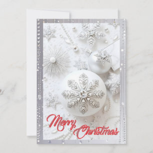 Enspired White Ornate Rhinestones-jul Julkort