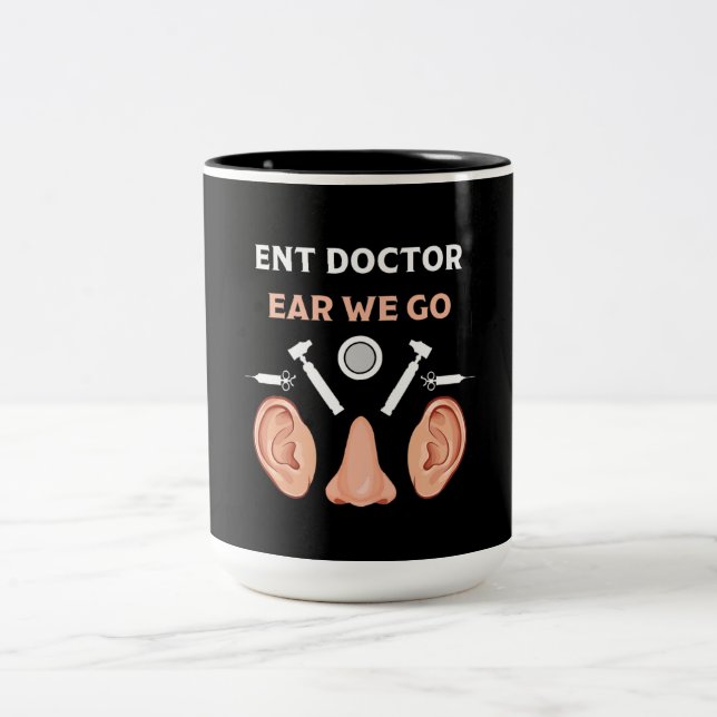 ENT Otolaryngology Otorhinolaryngolog Två-Tonad Mugg (Center)