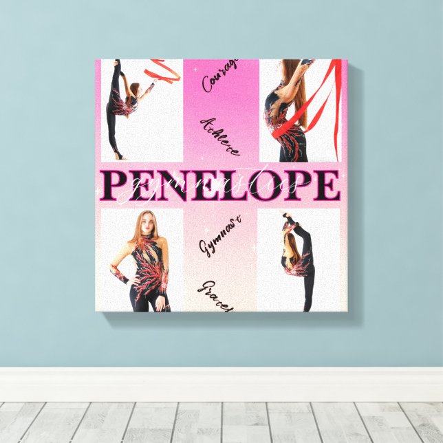 Entangated Gymnastics Rosa 4 Photo Encouragement Canvastryck (Insitu (trägolv))