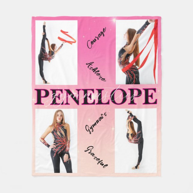 Entangated Gymnastics Rosa 4 Photo Encouragement Fleecefilt (Framsidan)