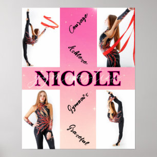 Entangated Gymnastics Rosa 4 Photo Encouragement Poster