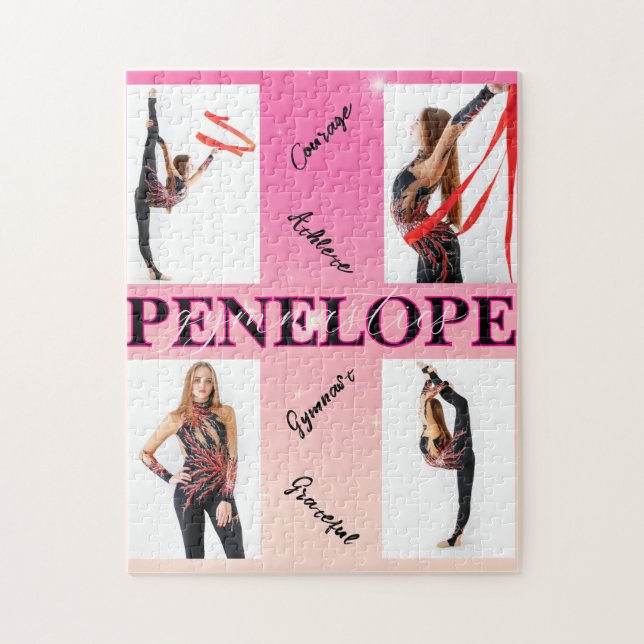 Entangated Gymnastics Rosa 4 Photo Encouragement Pussel (Vertikal)