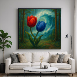 Entangated Tulips - Painterly Stil Blommigt Art Poster