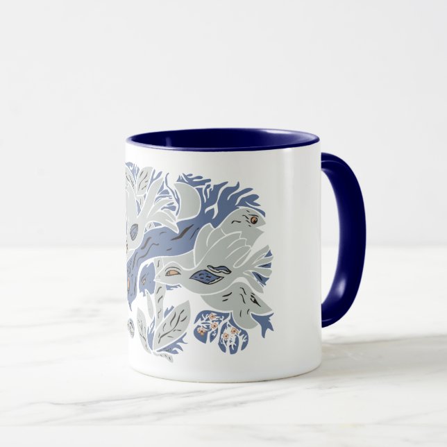 Entangled Aesthetic Birds TWArt 12-bluegray Mugg (Framsida höger)
