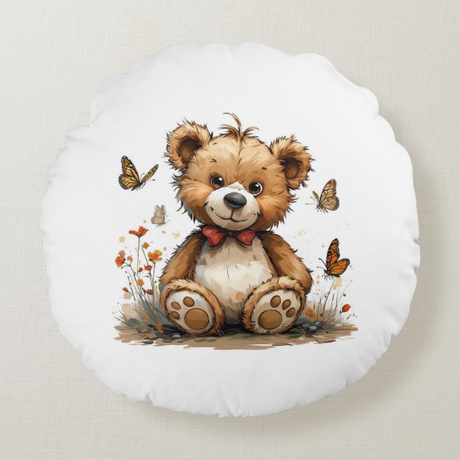 Entdecke die Magie unserer Bären-Kissen  Rund Kudde (Framsidan)