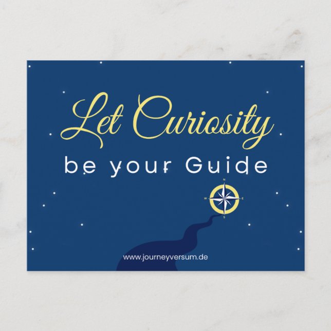 Entdecke die Welt mit Neugierde - Postkarte Vykort (Framsida)