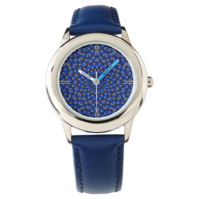 Ente auf Blau Kaleidoscope Small Armbandsur (Framsida)