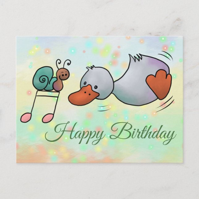 Ente tanzt postkarte vykort (Framsida)