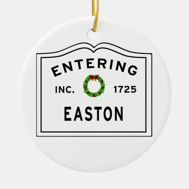 Entering Massachusetts Town Marshfield Julgransprydnad Keramik (Framsidan)