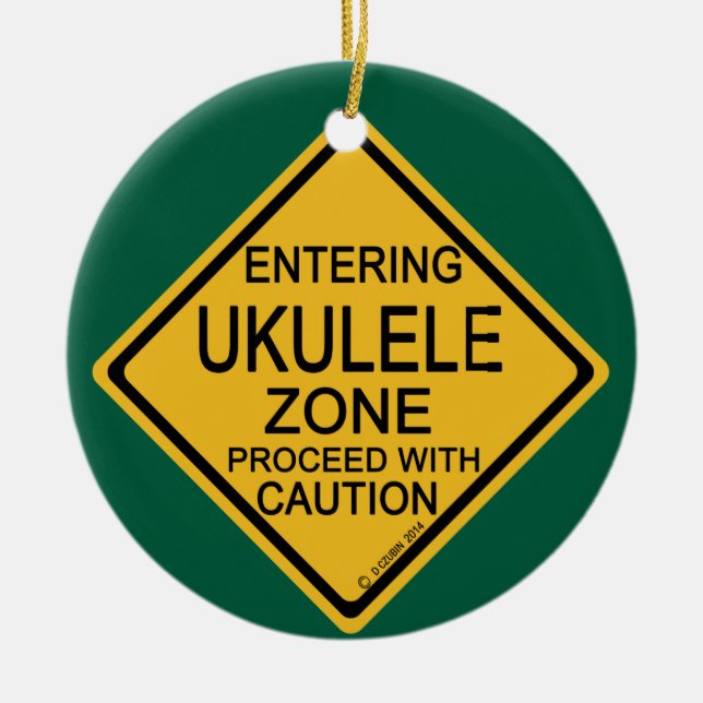 Entering Ukulele Zon Julgransprydnad Keramik (Framsidan)