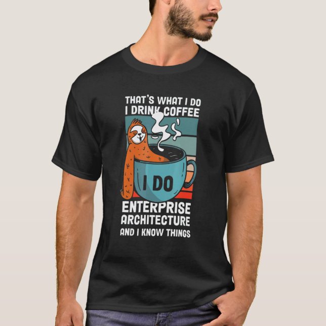 Enterprise Arkitekt Kaffe Trögdjur Datavetare T Shirt (Framsida)