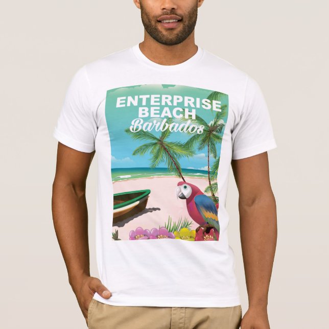 Enterprise Beach Barbados semester poster T Shirt (Framsida)