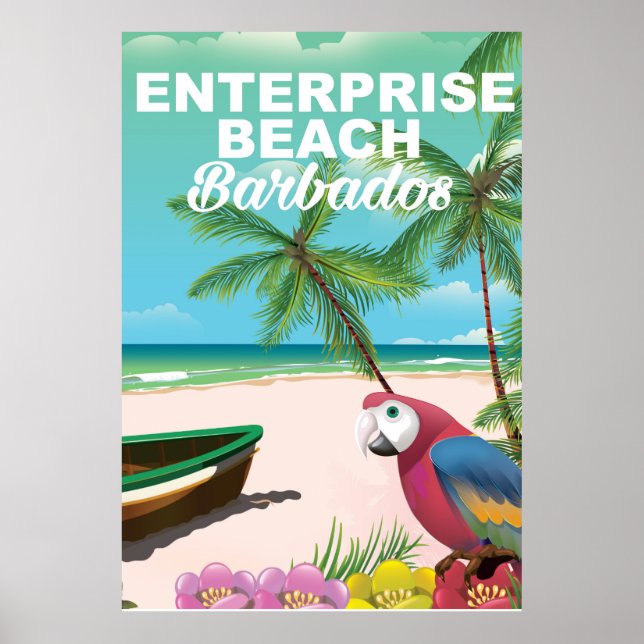 Enterprise Beach Barbados semesteresplakat Poster (Framsidan)