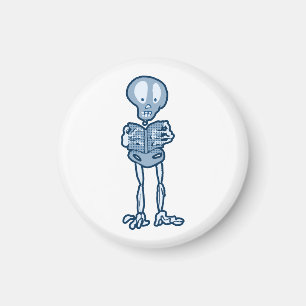 Enthrallad ethan Literary Skeleton med Bok Magnet