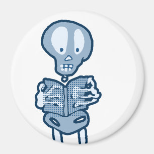 Enthrallad ethan Literary Skeleton med Bok Magnet