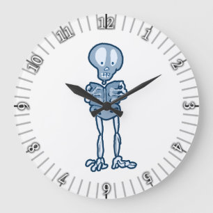 Enthrallad ethan Literary Skeleton med Bok Stor Klocka