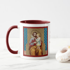 Enthroned St Joseph med Småbarn Jesus Child Mugg