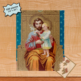 Enthroned St Joseph med Småbarn Jesus Child Pussel