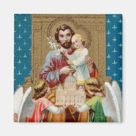 Enthroned St. Joseph Receiving Vatican Maquette Magnet