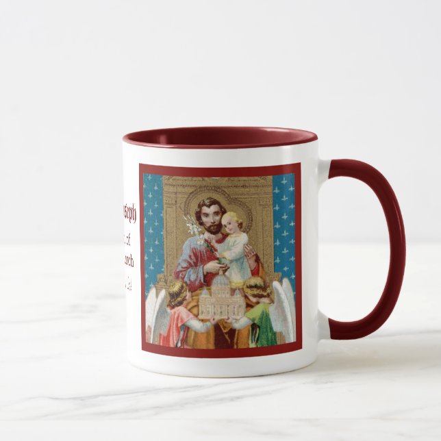 Enthroned St. Joseph Receiving Vatican Maquette Mugg (Höger)
