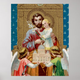 Enthroned St. Joseph Receiving Vatican Maquette Poster