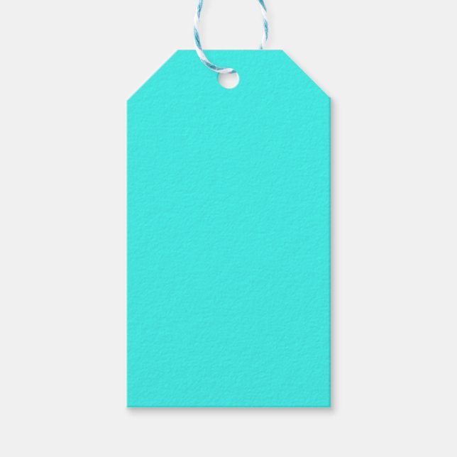 Enthusiastisk Aqua Blue Turquise Färg Presentetikett (Framsidan)