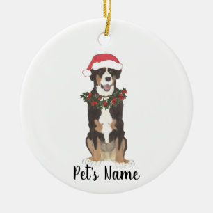 Entlebucher Mountain Dog Jul Julgransprydnad Keramik