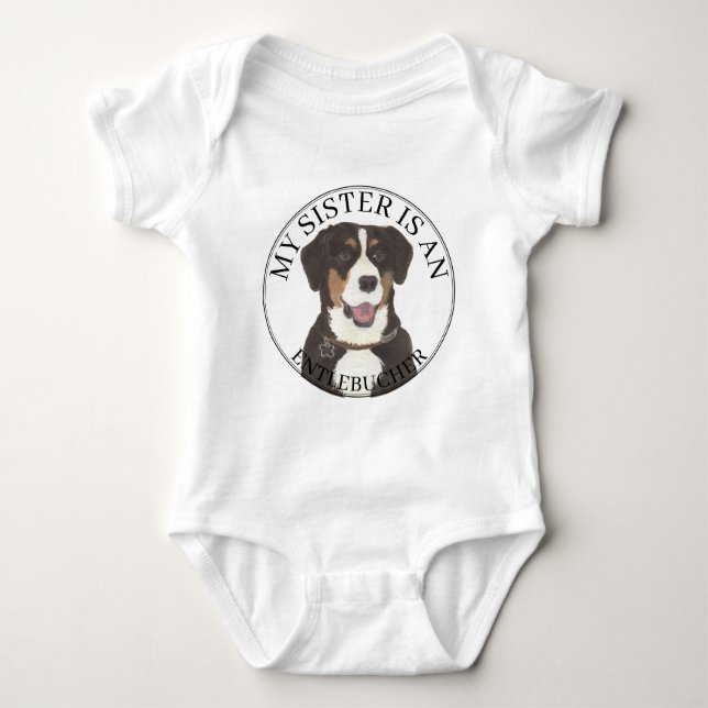 Entlebucher Mountain Hund Big Sister T Shirt (Framsida)