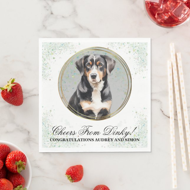 Entlebucher Mountain Hund Bröllop Photo Napkins Pappersservett (Insitu)